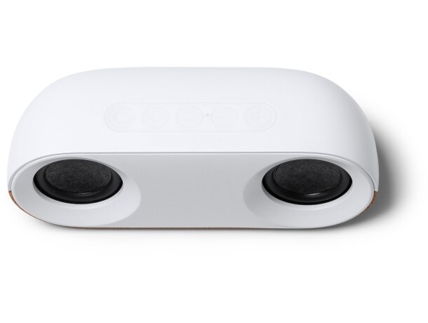 Altavoces con logotipo Mambo Bluetooth 10W corcho natural blanco Blanco detalle 6