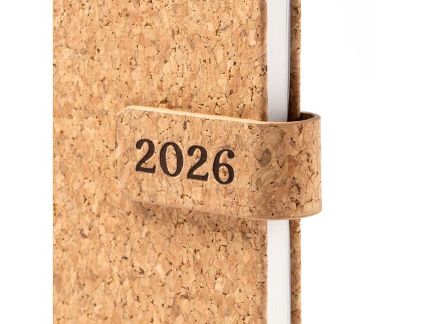 Agenda Vasir Natural con cubierta de corcho y cierre magnético Crudo detalle 4