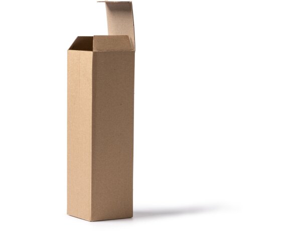 Caja botella Flesy en cartón reciclado corrugado crudo Crudo detalle 2