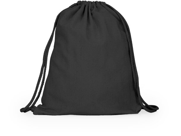 Mochila de cuerdas para publicidad algodón Adare Negro detalle 5