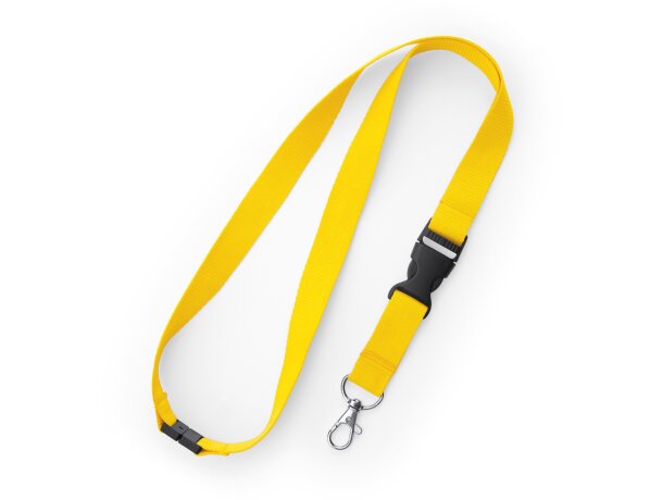 Lanyard colores variados de poliéster Guest Blanco detalle 4