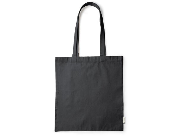 Bolsa ecológica asas largas de tela de cañamo 200 g/m2 Serpa Negro detalle 3