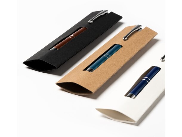 Funda para bolígrafo Burton de cartón con ventana transparente Blanco detalle 2