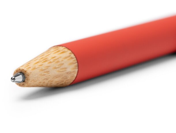 Bolígrafo Copla con clip de bambú y mecanismo pulsador Blanco detalle 1