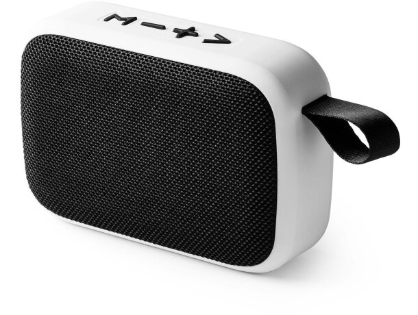 Altavoces inalámbrico de goma bicolor Armin Blanco detalle 4