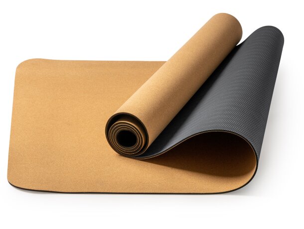 Esterilla de yoga con logo en corcho natural 900 g/m2 Aura Crudo detalle 3
