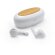 Auriculares de plástico con detalles en bambú VALDI Blanco detalle 4