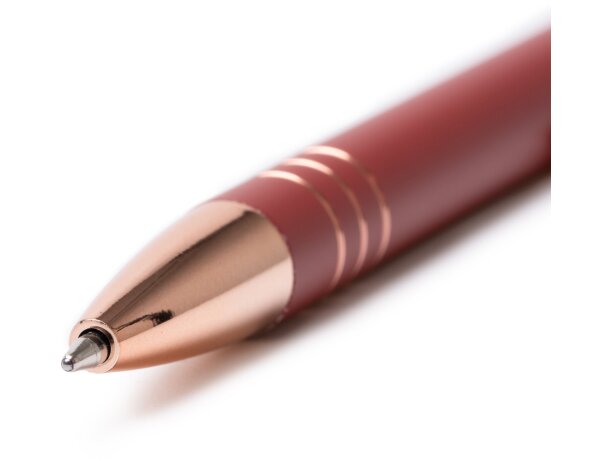 Bolígrafo Leiva metal mate con detalles en acabado cobre Blanco detalle 1