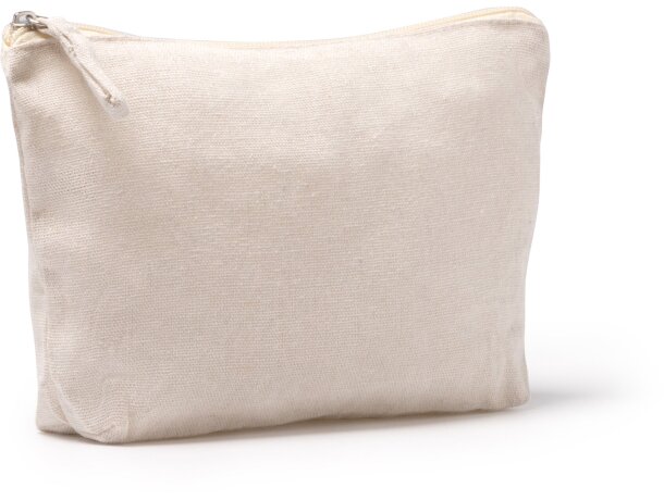 Neceser Osak con cremallera de poliéster acabado beige mate Beige detalle 4