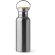 Botella de acero con tapa de bambu y asa metalica plegable 500ml Tiset Plata