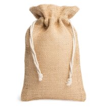 Bolsa tipo saco con logo yute natural