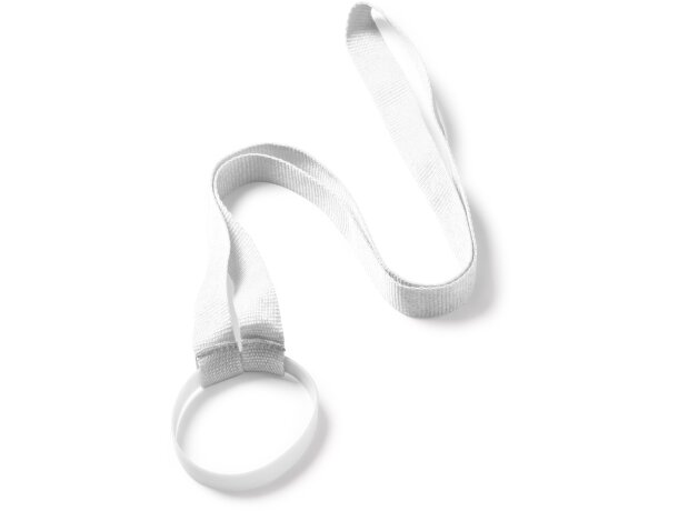 Lanyard Aldaz con posavasos integrado y banda de silicona Blanco detalle 4