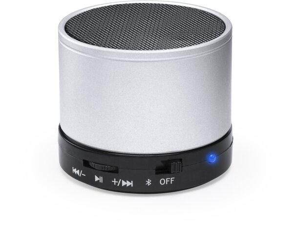 Altavoces promocionales redondos Garrix Blanco detalle 3