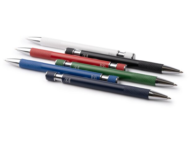 Bolígrafo Blomy aluminio reciclado acabado mate con textura Blanco detalle 3