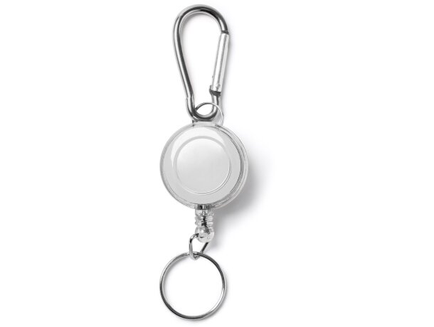 Llaveros originales de pl&aacute;stico rollerclip Doki con mosquet&oacute;n Blanco detalle 3