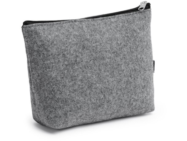 Neceseres personalizables con cremalllera fieltro reciclado Avira Gris detalle 5