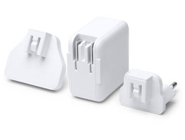 Adaptador enchufe universal de viaje BAPEK con USB y tipo C Blanco detalle 3