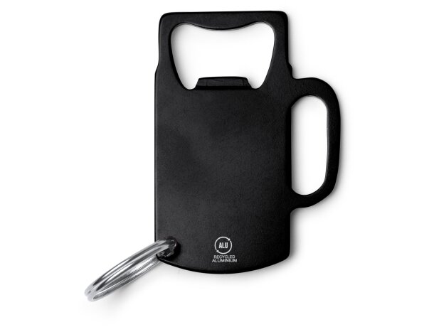 Llavero abridor Artois de aluminio reciclado Negro detalle 4