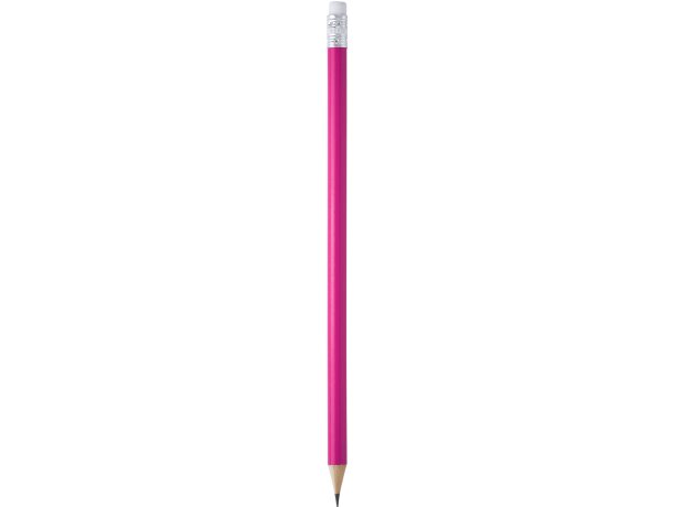 Lápiz de madera publicitario con goma Couvet Fucsia detalle 11