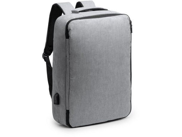 Mochila para portátil de 13 unisex con puerto usb de rPET Volpex Negro detalle 3