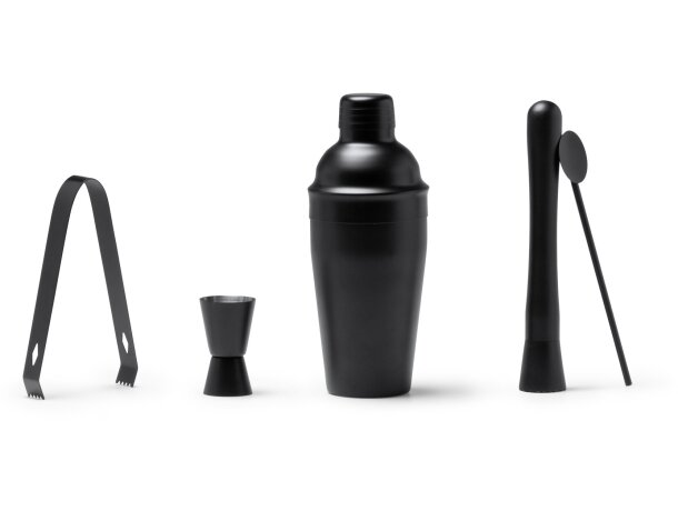 Set coctelería Pisco acero inoxidable negro mate para empresas Negro detalle 3