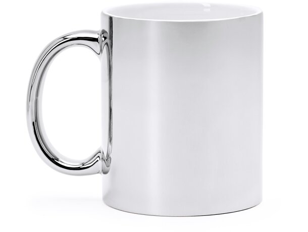 Tazas en plata y oro de cerámica Zala Plata detalle 7