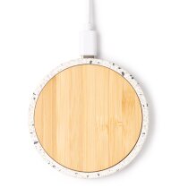 Cargador inalámbrico Siles terrazo reciclado y bambú 10W