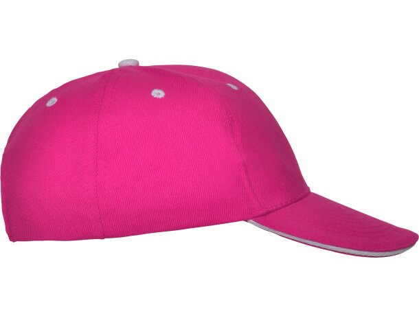 Gorras béisbol cierre velcro de algodón 260 g/m2 Panel Fucsia detalle 40