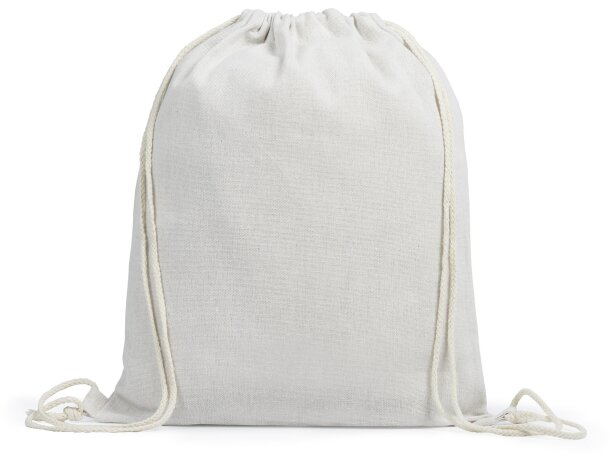 Mochila saco Kanda beige con logotipo de empresa y diseño original Beige detalle 2