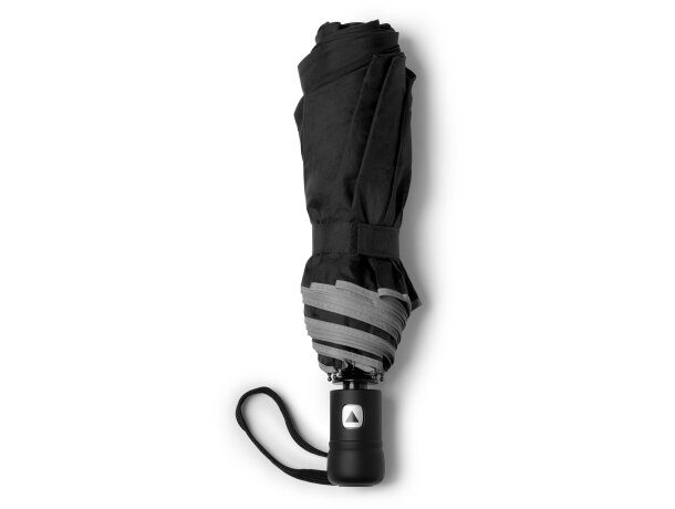 Paraguas plegable publicitario rPET Nikol Negro detalle 5