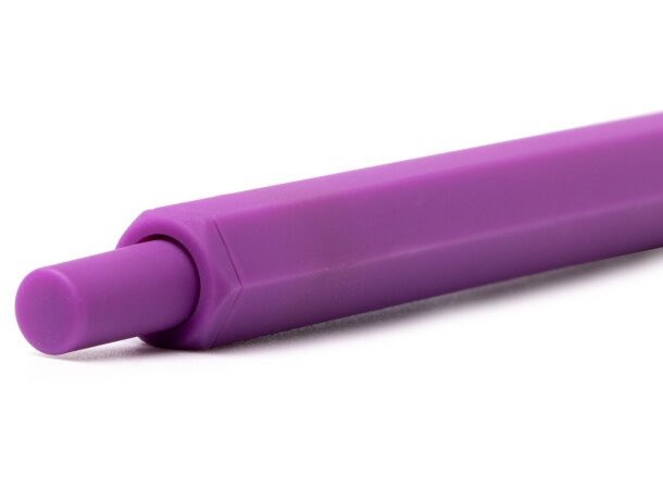 Bolígrafo Tarmak de ABS reciclado con diseño hexagonal mate Blanco detalle 2