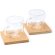 Set tazas Robus cristal borosilicato doble pared con bambú Transparente detalle 3