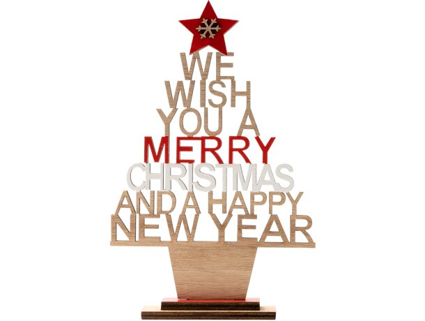 árbol de navidad con mensaje desmontable de madera Madera detalle 3