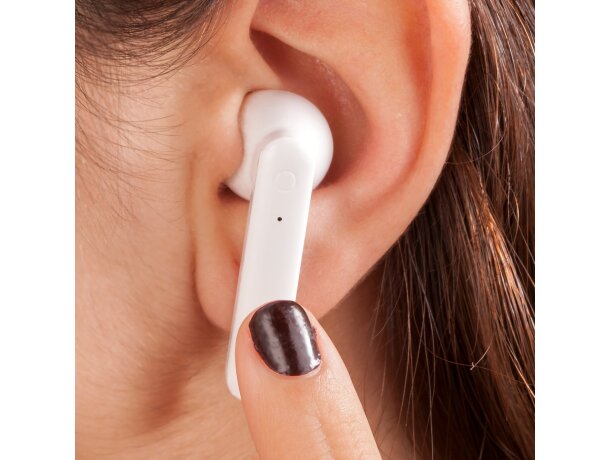 Auriculares inalámbricos de plástico Ferry Blanco detalle 2