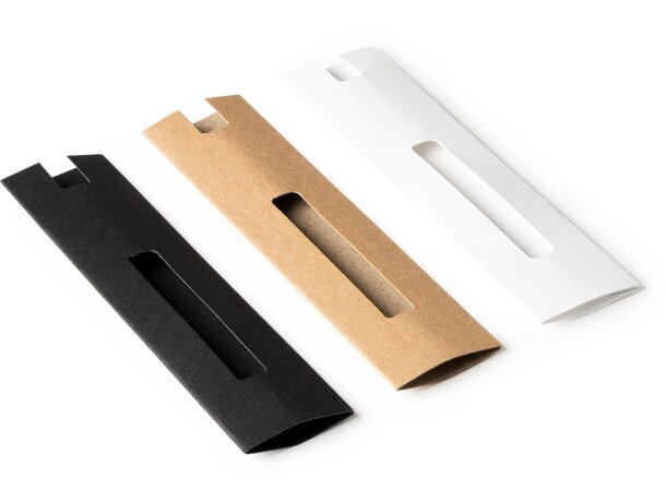 Funda para bolígrafo Burton de cartón con ventana transparente Blanco detalle 1