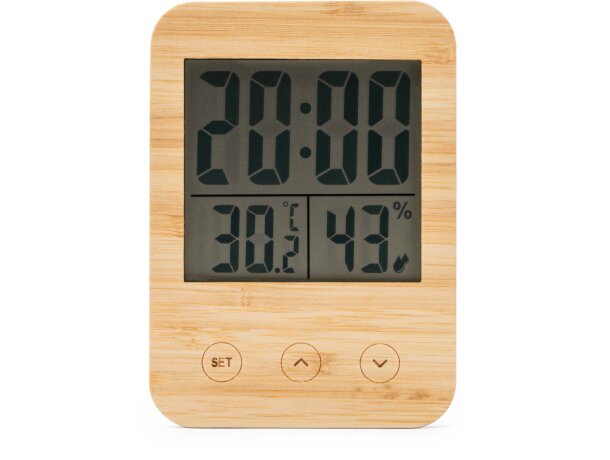 Celsius bambú táctil sensores temperatura humedad barata publicidad Crudo detalle 5