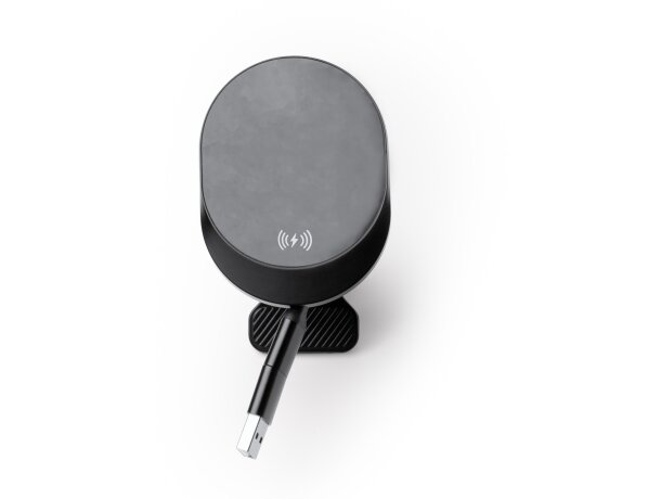 Cargador de coche inalámbrico BRAVEK con cable retráctil Negro detalle 4