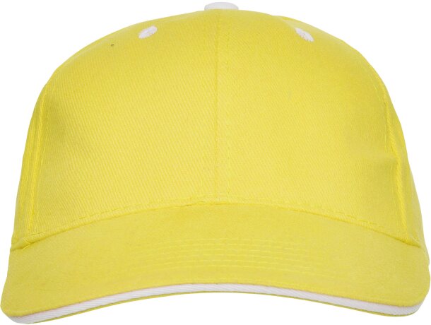 Gorras béisbol cierre velcro de algodón 260 g/m2 Panel Amarillo detalle 13