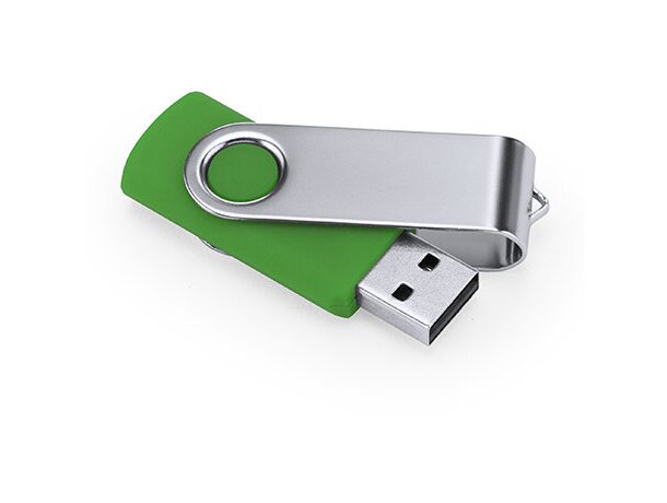 Memoria USB Marvin 16 GB con chip original y clip giratorio Verde helecho detalle 13