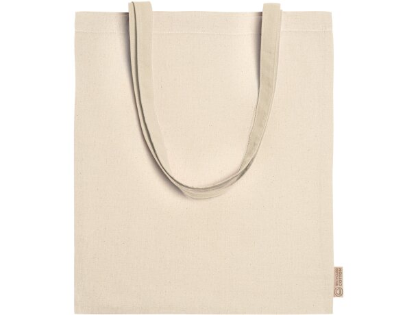 Bolsa Loren Natural de algodón y poliéster reciclado Crudo detalle 2