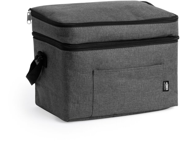 Bolsa isotérmica personalizada con dos compartimentos rPET Marlox Negro vigore detalle 6