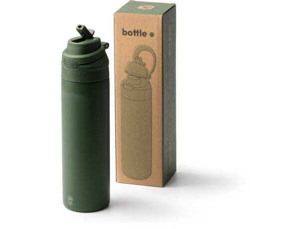 Bidón Kelis acero inoxidable reciclado con pajita 700ml Blanco detalle 4
