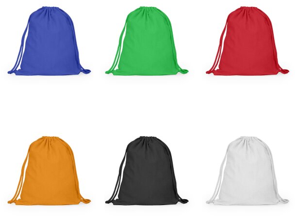 Mochila de cuerdas para publicidad algodón Adare Blanco detalle 2