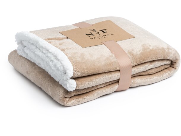 Manta tejido polar sherpa poliéster Glory Beige detalle 4