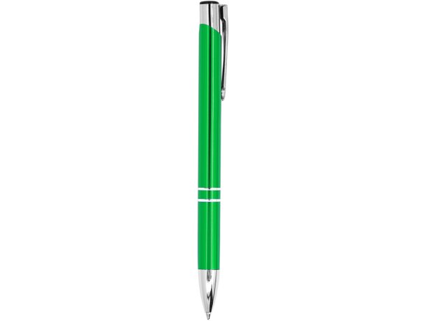 Bolígrafo metálico de aluminio pulsador tinta azul Verde helecho detalle 10