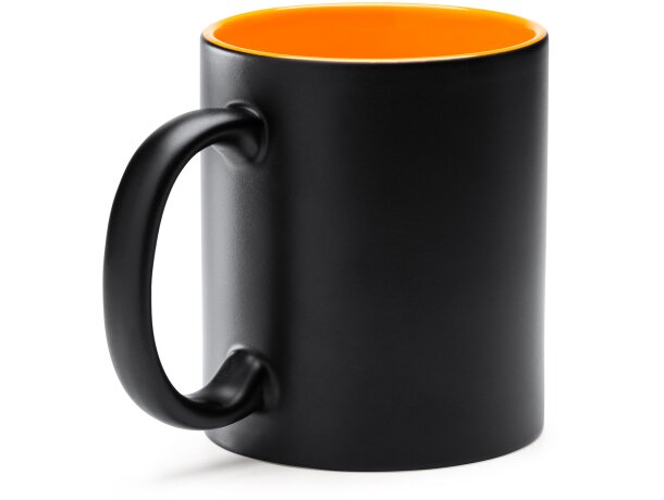 Taza con logo con interior a color cerámica Macha Amarillo detalle 3