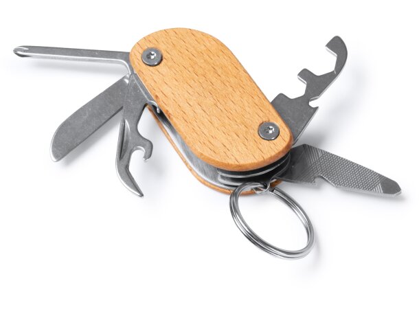 Multiherramienta Caravel de madera natural con 5 funciones Crudo detalle 1