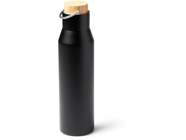 Botellas de acero inoxidable con tapa de bambú Meyer 550ml Negro detalle 4