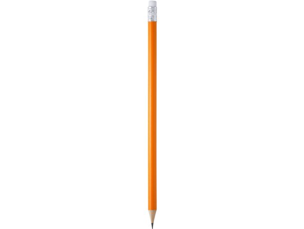 Lápiz de madera publicitario con goma Couvet Naranja detalle 10