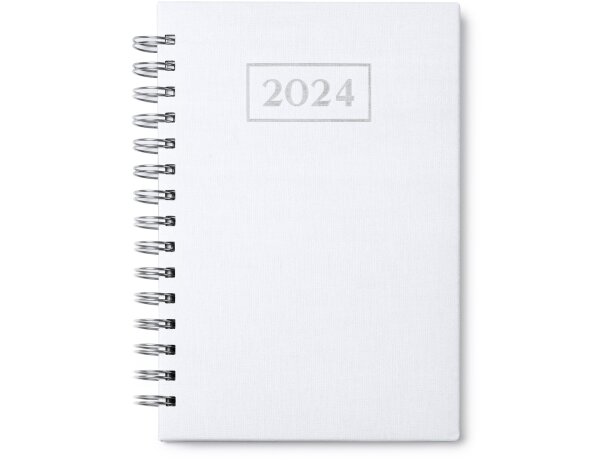 Agenda anillas Hera día página con tapa acolchada grabado relieve Rojo detalle 11